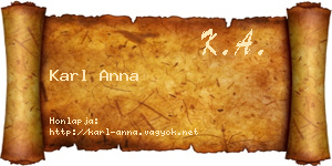 Karl Anna névjegykártya