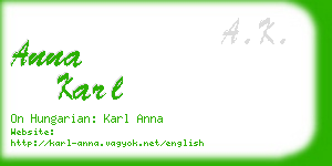 anna karl business card